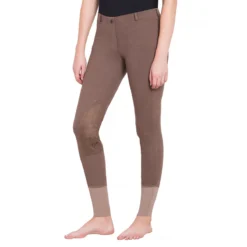 TuffRider Ladies Starter Lowrise Pull On Knee Patch Breeches 33 TuffRider Ladies Starter Lowrise Pull On Knee Patch Breeches -Cavallo Equestrian Shop 100566 479 798 lava brown 1