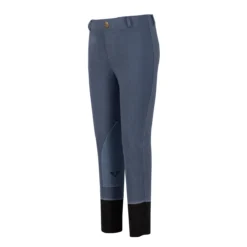TuffRider Children's Starter Lowrise Pull-On Knee Patch Breeches -Cavallo Equestrian Shop 100567 479 35 denim 1