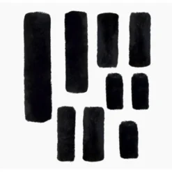Walsh Genuine Sheepskin Halter Covers -Cavallo Equestrian Shop 383 9 Walsh Genuine.Sheepskin.Halter.Covers Black.Full .Set Front