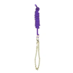 Perri's Nylon Lead With Chain -Cavallo Equestrian Shop 490 Perris Nylon.Lead .with .Chain Purple