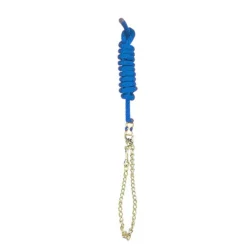 Perri's Nylon Lead With Chain -Cavallo Equestrian Shop 490 Perris Nylon.Lead .with .Chain Royal.Blue