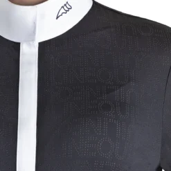 Equiline Women's CindraC Long Sleeve Show Shirt -Cavallo Equestrian Shop EQline CindraC.LS .Show .Shirt Blue Detail