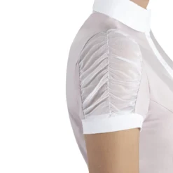 Equiline Women's GinnyG Competition Polo With Microstuds -Cavallo Equestrian Shop EQline GinnyG.Show .Polo .Microstuds Violet.Ice Side