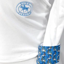 Essex Classics Girls "Lions" Talent Yarn Wrap Collar Long Sleeve Show Shirt 8 Essex Classics Girls "Lions" Talent Yarn Wrap Collar Long Sleeve Show Shirt -Cavallo Equestrian Shop ESL32 W2 Blue.Lions Straight 7ef69b1b b48b 435a bb2c c26650579193