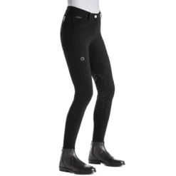 Ego 7 Women's Jumping CA Knee Patch Breech 21 Ego 7 Women's Jumping CA Knee Patch Breech -Cavallo Equestrian Shop Ego7 Breeches Black Side