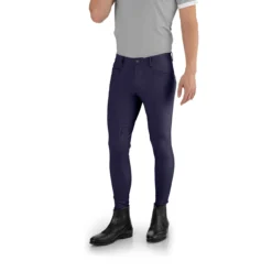 EGO 7 Men's Jumping EJ Knee Patch Breeches -Cavallo Equestrian Shop Ego7 Jumping.EJ .For .Men Navy Front