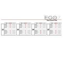 EGO 7 Kid's Aster Tall Boots -Cavallo Equestrian Shop Ego7 Kids.Aster .Tall .Boots Size.Chart