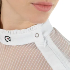EGO 7 Women's Nina Long Sleeve Show Shirt -Cavallo Equestrian Shop Ego7 Womens.Nina .LS .Show .Shirt White Detail