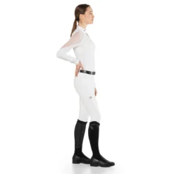 EGO 7 Women's Nina Long Sleeve Show Shirt -Cavallo Equestrian Shop Ego7 Womens.Nina .LS .Show .Shirt White Side