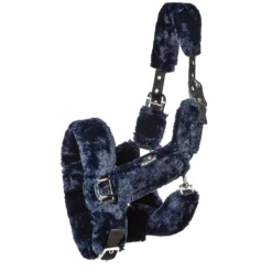 Equiline Terris Sheepskin Shipping Halter -Cavallo Equestrian Shop Equiline Navyblue Fleece shipping halter