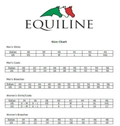 Equiline Women's CenteC Long Sleeve Show Shirt -Cavallo Equestrian Shop Equiline Size.Chart 00copy 5cbd1129 68ab 4c7e 8b34 27d8e0c7e121