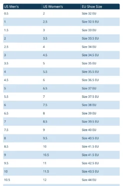 Equiline RudyK Leather Sneakers -Cavallo Equestrian Shop Eu to US shoe size chart