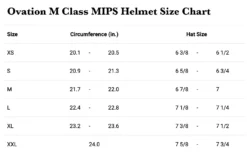 Ovation M Class MIPS Helmet -Cavallo Equestrian Shop FHT Mclass sizechart