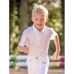 Jump'in Boy's Short Sleeve Gaston Competition Polo Shirt -Cavallo Equestrian Shop Jump.In Boys.Gaston.Polo .Show .Shirt White