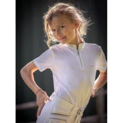 Jump'in Girls Short Sleeve Charlie Competition Polo Shirt 11 Jump'in Girls Short Sleeve Charlie Competition Polo Shirt -Cavallo Equestrian Shop Jump.In Girls.Charlie.Polo .Show .Shirt White