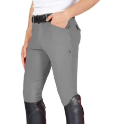 Vestrum Men's San Diego Knee Patch Breeches -Cavallo Equestrian Shop M1015 65002 Vestrum San.Diego Mid.Grip .KP .Regular.Fit .Breech Medium.Grey 01