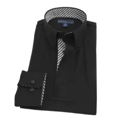 Essex Classics Men's Pencil Stripe “Dusk” Black Jumper Performance Show Shirt