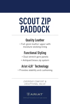 Ariat Women's Scout Zip Up Paddock Boot 11 Ariat Women's Scout Zip Up Paddock Boot -Cavallo Equestrian Shop MKT1361 ScoutCollection English Product Cards 4x6 1