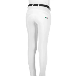 Equiline Girl's JinaK Knee Patch Breeches -Cavallo Equestrian Shop N05021 EQline JinaK White Back