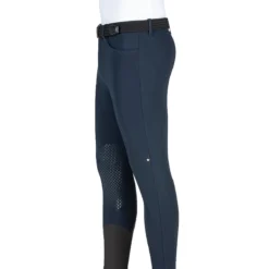 Equiline GrantK Men's B-Move Knee Grip Breeches -Cavallo Equestrian Shop N08479 EQline GrentK Blue Side