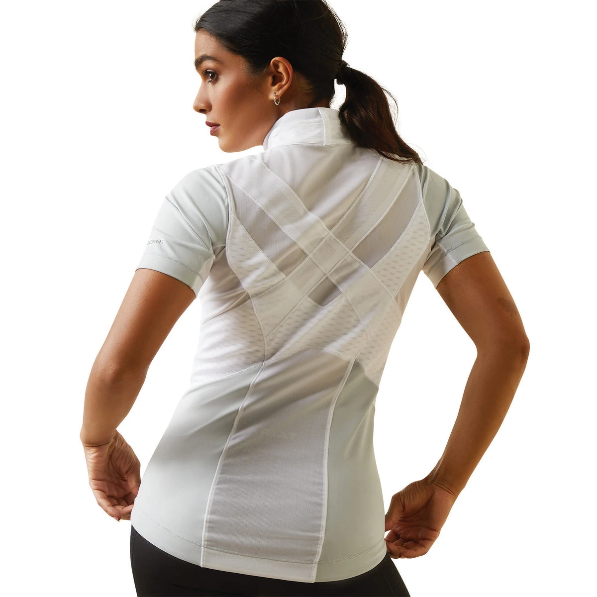 Ariat Womens Ascent 1/4 Zip Short Sleeve Show Shirt 9 Ariat Womens Ascent 1/4 Zip Short Sleeve Show Shirt - Image 9