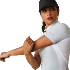 Ariat Womens Ascent 1/4 Zip Short Sleeve Show Shirt 27 Ariat Womens Ascent 1/4 Zip Short Sleeve Show Shirt -Cavallo Equestrian Shop S23 WMS ENGL 10043400 detail01