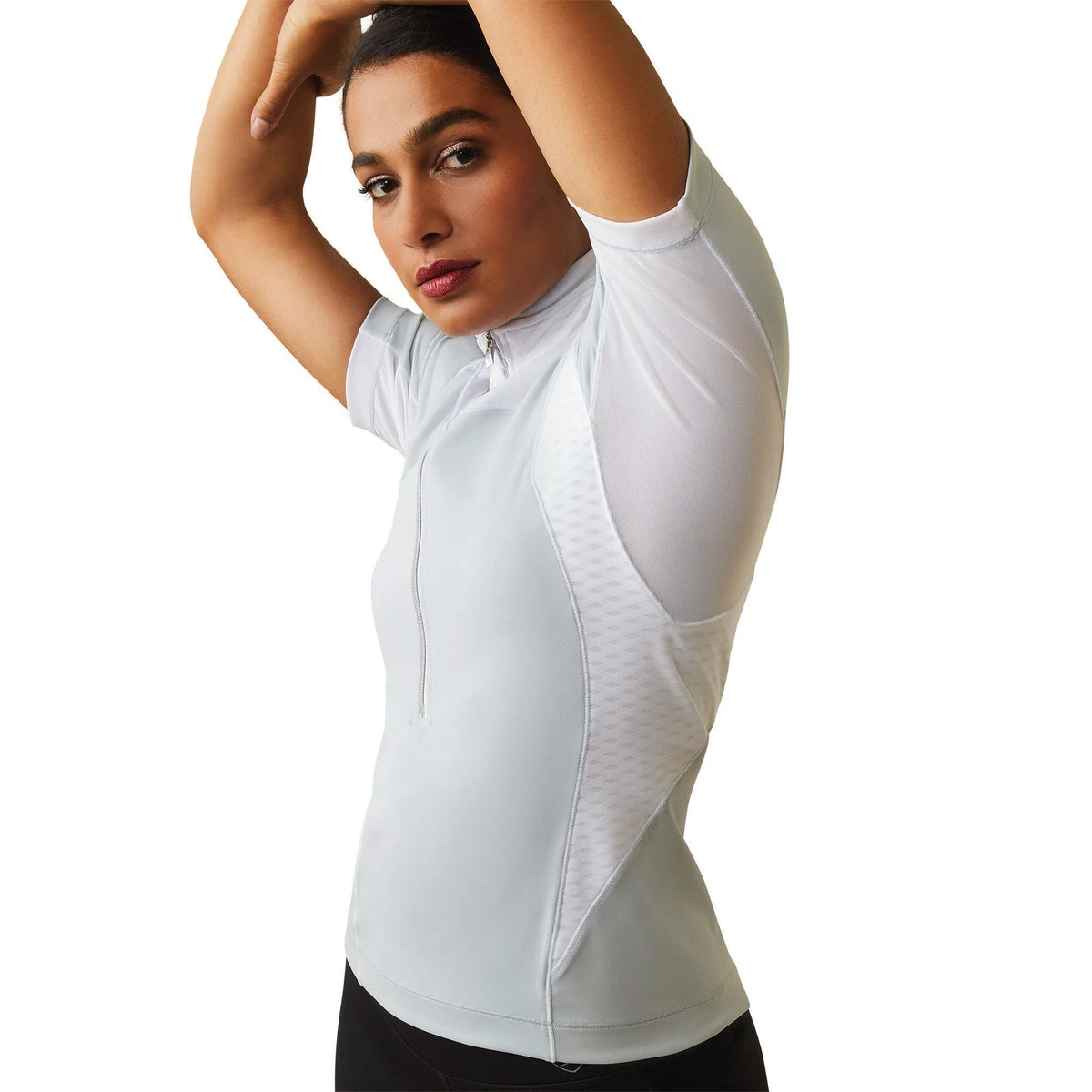 Ariat Womens Ascent 1/4 Zip Short Sleeve Show Shirt 7 Ariat Womens Ascent 1/4 Zip Short Sleeve Show Shirt - Image 7
