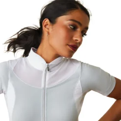 Ariat Womens Ascent 1/4 Zip Short Sleeve Show Shirt 25 Ariat Womens Ascent 1/4 Zip Short Sleeve Show Shirt -Cavallo Equestrian Shop S23 WMS ENGL 10043400 detail03