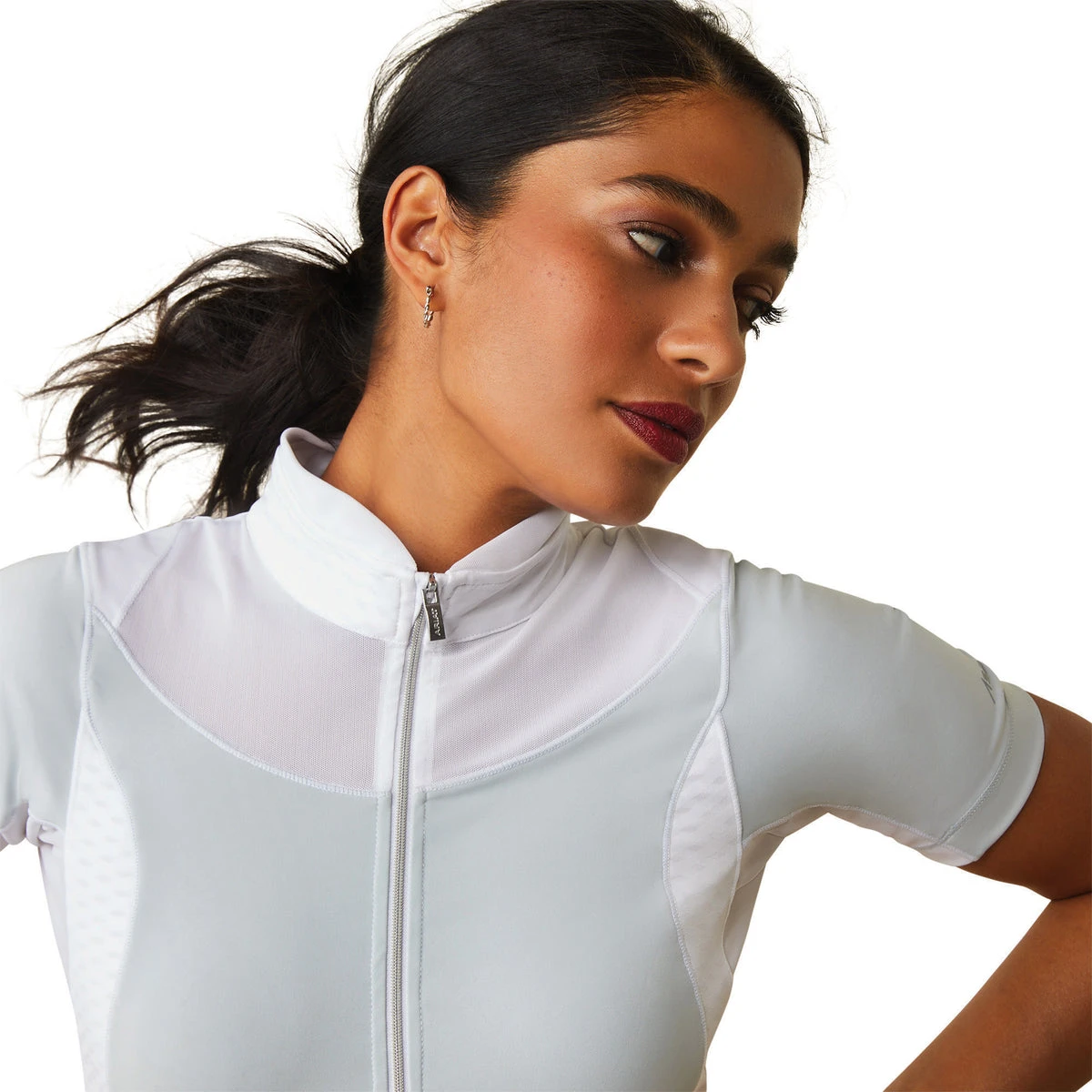 Ariat Womens Ascent 1/4 Zip Short Sleeve Show Shirt 6 Ariat Womens Ascent 1/4 Zip Short Sleeve Show Shirt - Image 6