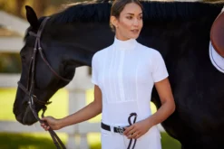 Ariat Womens Luxe Short Sleeve Show Shirt -Cavallo Equestrian Shop S23 WMS ENGL Carmel LaCunha Shot 01 6359 RTL