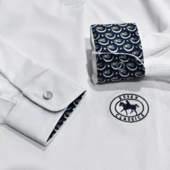 Essex Classics Ladies "Owls" Talent Yarn Wrap Collar Long Sleeve Show Shirt -Cavallo Equestrian Shop SRL44 W1 02