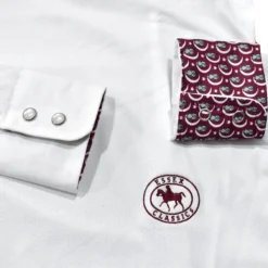 Essex Classics Ladies "Owls" Talent Yarn Wrap Collar Long Sleeve Show Shirt -Cavallo Equestrian Shop SRL44 W2 01