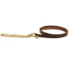 Tory Leather Lead With 24" Brass Plated Chain