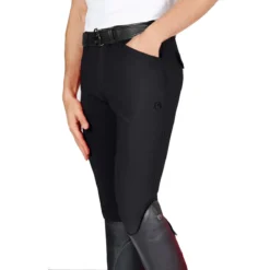 Vestrum Men's San Diego Knee Patch Breeches -Cavallo Equestrian Shop Vestrum San.Diego .Knee .Grip .Breech Black Front.2