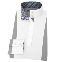 Essex Classics Ladies "Spurs And Straps" Luna Grey Performance Long Sleeve Show Shirt