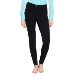 TuffRider Ladies Starter Lowrise Pull On Knee Patch Breeches 22 TuffRider Ladies Starter Lowrise Pull On Knee Patch Breeches -Cavallo Equestrian Shop black2 21367.1583511667.1280.1280