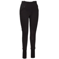 TuffRider Ladies Unifleece Pull-On Winter Breeches -Cavallo Equestrian Shop black front 18172.1588623839.1280.1280