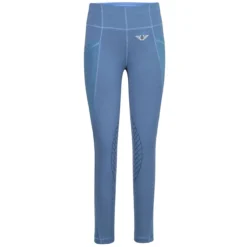 TuffRider Children's Minerva EquiCool Tights -Cavallo Equestrian Shop blue front 33515.1587157084.1280.1280