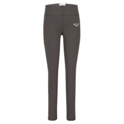 TuffRider Children's Ventilated Schooling Tights -Cavallo Equestrian Shop charcoal neonpeach2 56238.1583525669.1280.1280