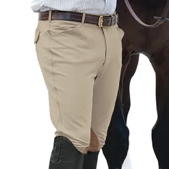 Ovation Men's EuroWeave Front Zip 4-Pocket Knee Patch Breeches 8 Ovation Men's EuroWeave Front Zip 4-Pocket Knee Patch Breeches -Cavallo Equestrian Shop classic show tan 06048.1588796601.1280.1280