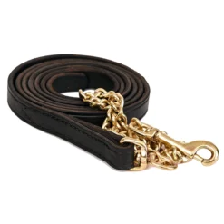 Perri's Leather Lead With Brass Plated Chain