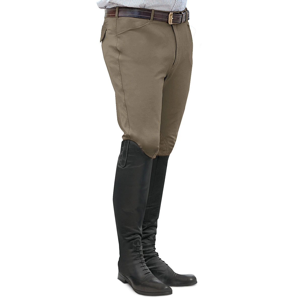 Ovation Men's EuroWeave Front Zip 4-Pocket Knee Patch Breeches 4 Ovation Men's EuroWeave Front Zip 4-Pocket Knee Patch Breeches - Image 4