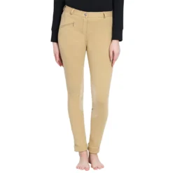 TuffRider Ladies Cotton Jodhpurs -Cavallo Equestrian Shop light tan front 26966.1588622483.1280.1280