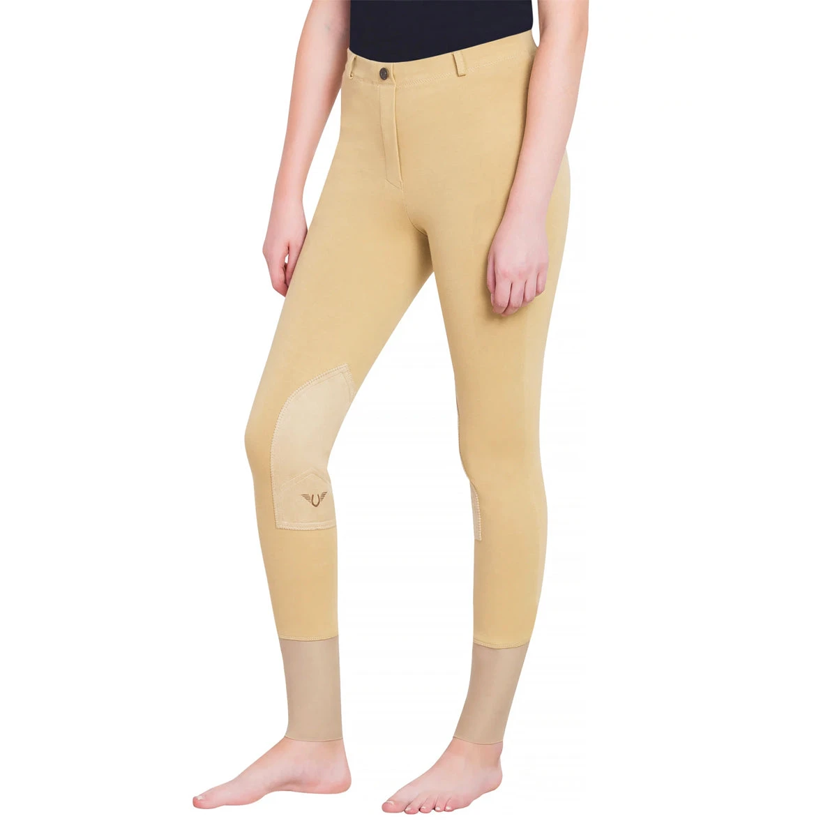 TuffRider Ladies Starter Lowrise Pull On Knee Patch Breeches 1 TuffRider Ladies Starter Lowrise Pull On Knee Patch Breeches
